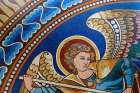 Germany, Berlin. Ceiling of Kaiser Wilhem memorial church monument. Angel part of ceiling mosaic. Art Print